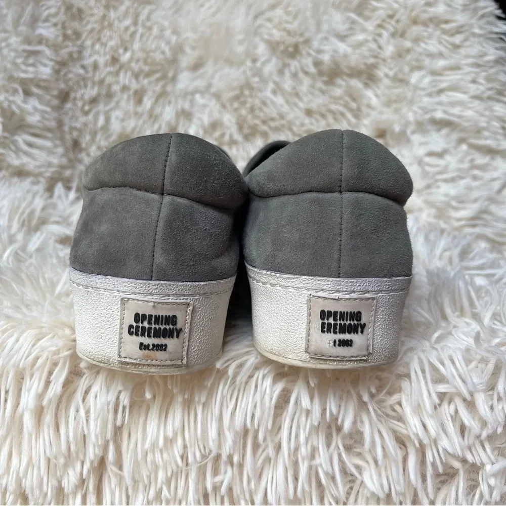 Opening Ceremony Cici Slip On Platform Sneaker suede gray size 40